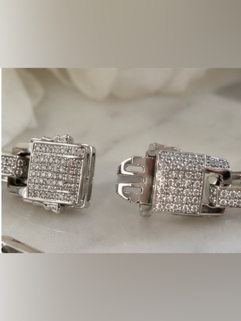 Silver Pavé Link Bracelet | Stainless Steel | New 🩶 - Picture 6 of 8